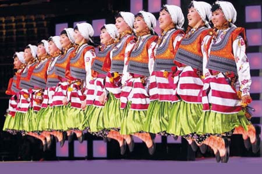 A folk dance competition was held at the İstanbul Sinan Erdem Sports Complex as part of the 11th International Turkish Olympiad. (Photo: Today's Zaman, Mehmet Yaman)