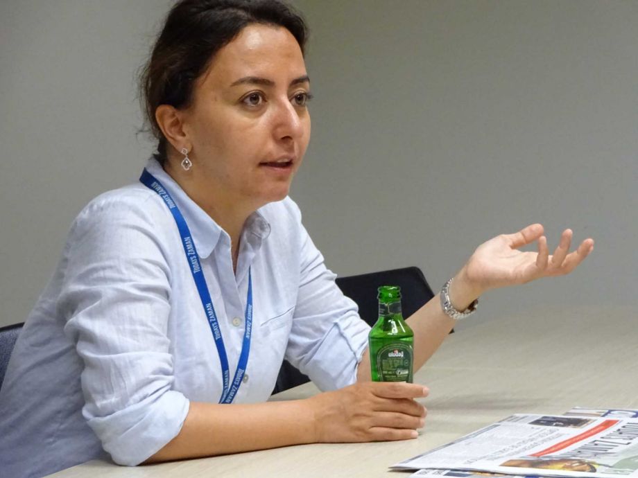 Sevgi Akarcesme, a columnist for Today's Zaman newspaper in Turkey, has been under pressure by the Erdogan regime for her tweets and articles critical of the Erdogan government. (Paul Grondahl / Times Union)