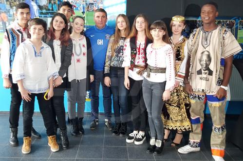 Students, arriving at Romania for International Festival of Language and Culture (IFLC), visited the legendary football name Gheorghe Hagi, at his club building in Constanta, on Saturday.