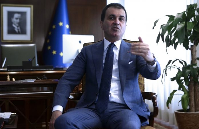 Turkish European Union Affairs Minister and Chief Negotiator Omer Celik. / AFP PHOTO / ADEM ALTAN
